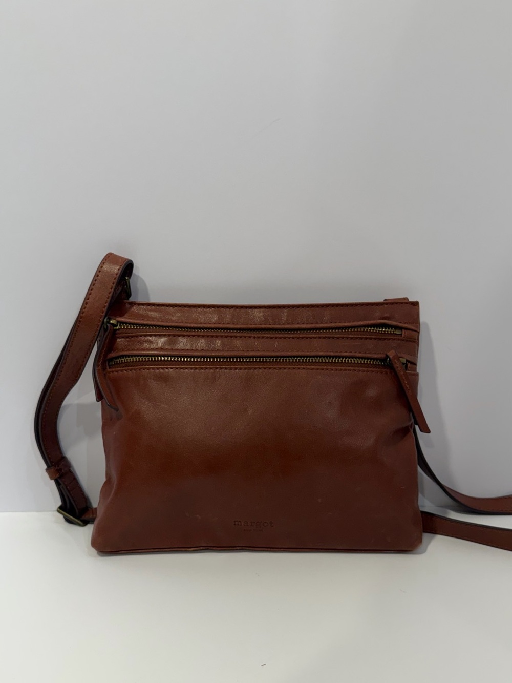 Margot New York brown leather crossbody bag